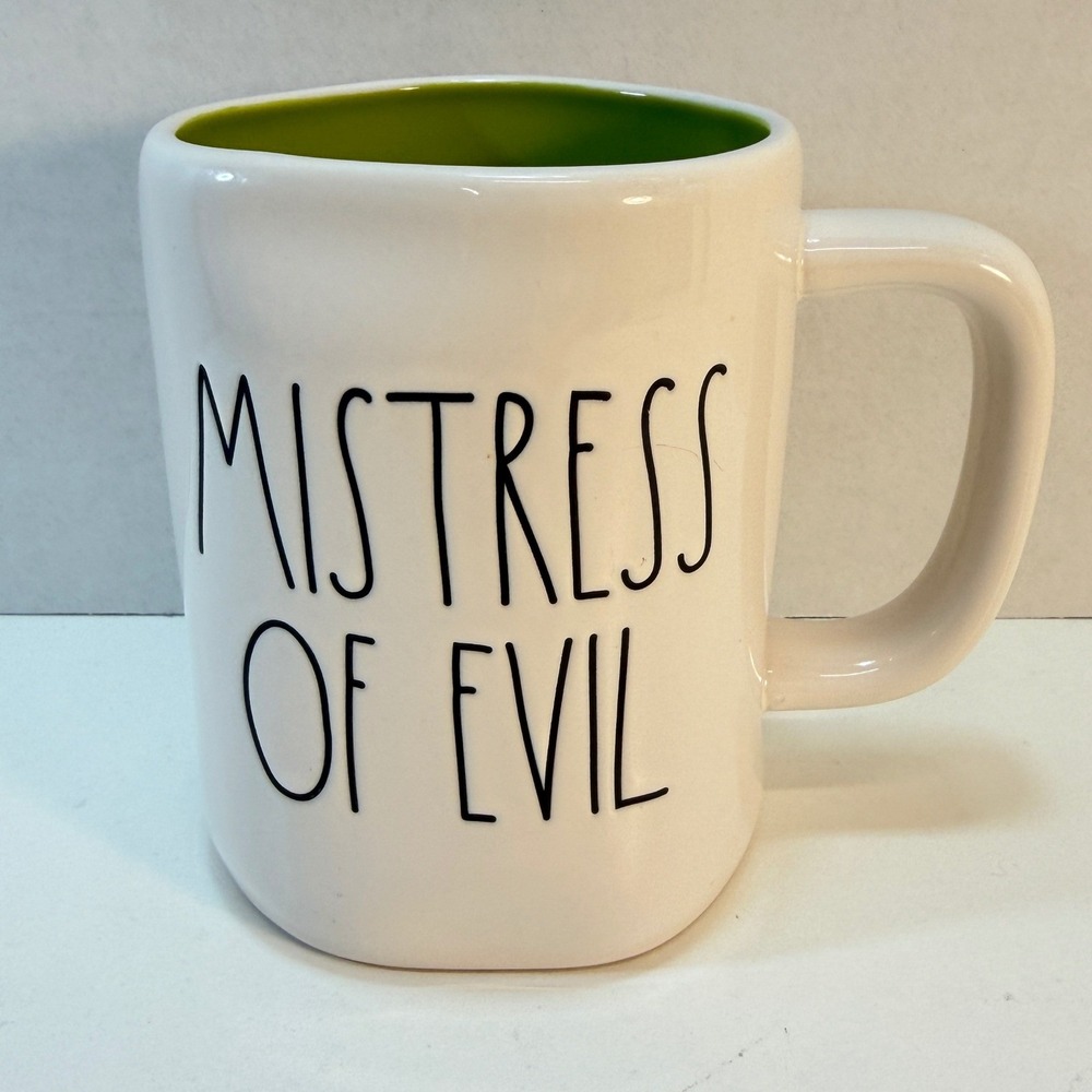 Rae Dunn Coffee Mug White Disney Villains Maleficent Mistress Of Evil Tea Cup